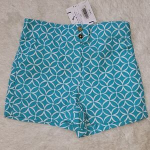 JANIE AND JACK TURQUOISE SHORTS, SIZE 12-18 MONTHS - NEW!
